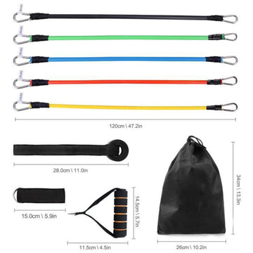 Bande de résistance 12pcs kit bandes élastiques musculation exercices yoga gym femmes et hommes renforcement endurance souplesse